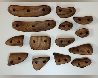 Juego de 14 piezas de presas de escalada / Madera / Fuerza de agarre de los dedos