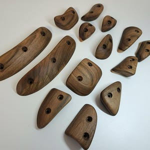 Set of Solid Walnut Climbing Holds | Grip and Finger Strength
