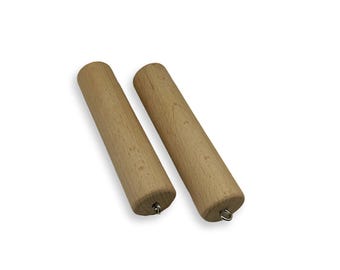 Wooden Cylinders Pair | Grip Strength Trainer | Climbing, Calisthenics Pull Up Bars | Peg