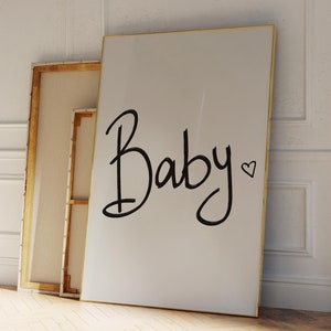 Baby Valentine&#39;s Day Print: Retro Pink & Red Gallery Wall Art (Digital Download)