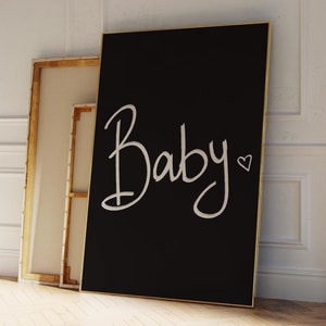 Baby Valentine&#39;s Day Print: Retro Pink & Red Gallery Wall Art (Digital Download)
