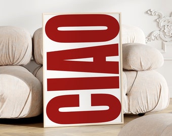 Ciao Poster: Italienische Retro Kunst (Digitaler Download)
