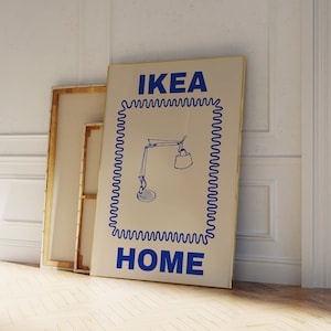 Décoration d'appartement vintage IKEA HOME, affiche d'été, décoration de chambre coquette, affiche française pour appartement, dessinée à la main, décoration murale côtière, abstrait