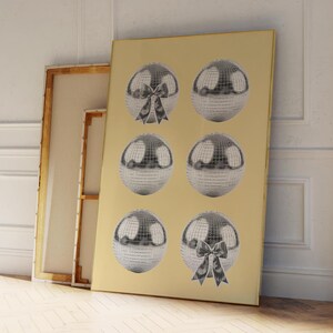 Silver Disco Ball Print: Preppy Dorm Wall Art (Digital Download)