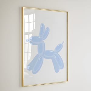 BALLOON DOG Wall Art Trendy Digital Prints Blue And White Modern Wall Art Decor Bedroom Art Printable Living Room Poster Aesthetic Wall Art