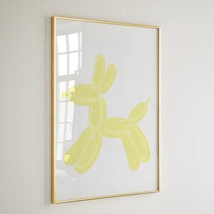 BALLOON DOG Wall Art Trendy Digital Print Yellow And White Modern Wall Art Decor Bedroom Art Printable Living Room Poster Aesthetic Wall Art