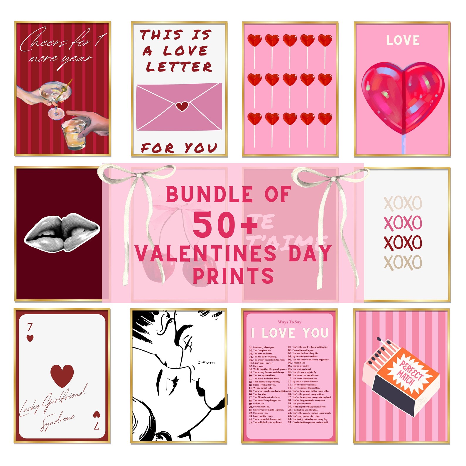 Mega Bundle 50+ Valentines Day Print Set of Printables, Valentine Party ...