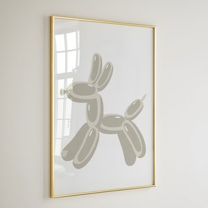 BALLOON DOG Wall Art Trendy Digital Prints Beige And White Modern Wall Art Decor Bedroom Art Printable Living Room Poster Aesthetic Wall Art