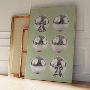 Silver Disco Ball Print: Preppy Dorm Wall Art (Digital Download)