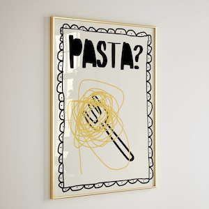 Pasta Wall Art Kitchen Ingredient Art Print Digital Download Food Art Print Kitchen Wall Art Trendy Art Print Pasta Poster Kitchen Decor