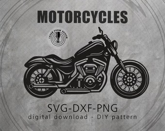 Motorcycle Chopper dxf, svg, png, Metal Wall Art, Taglio laser CNC, File di taglio per decorazione, Download istantaneo, astratto, plasma, cricut