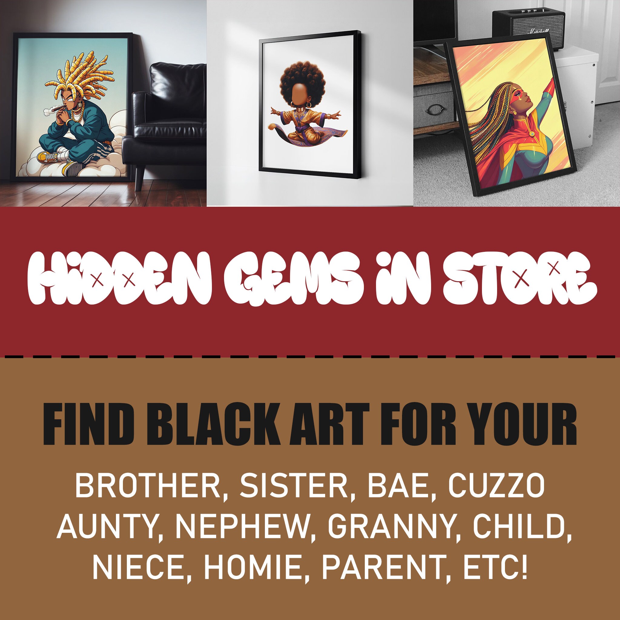 Africanamerican Kitchen Wall Art Print, Black Chef Decor, Female