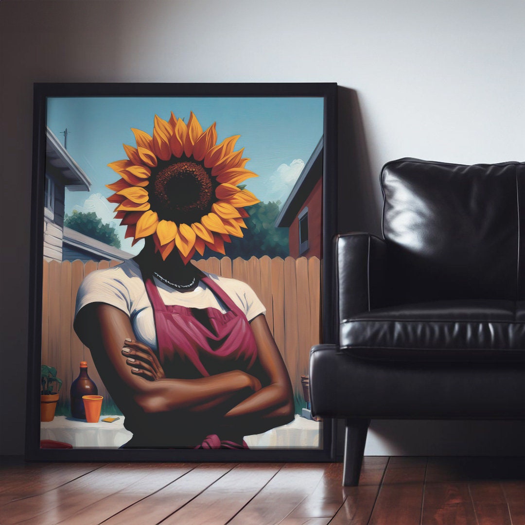 Black Kitchen Wall Art, African American Cook Canvas, Chef Painting