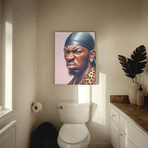 African American Bathroom Wall Art Print, Funny Black Gift, Black ...