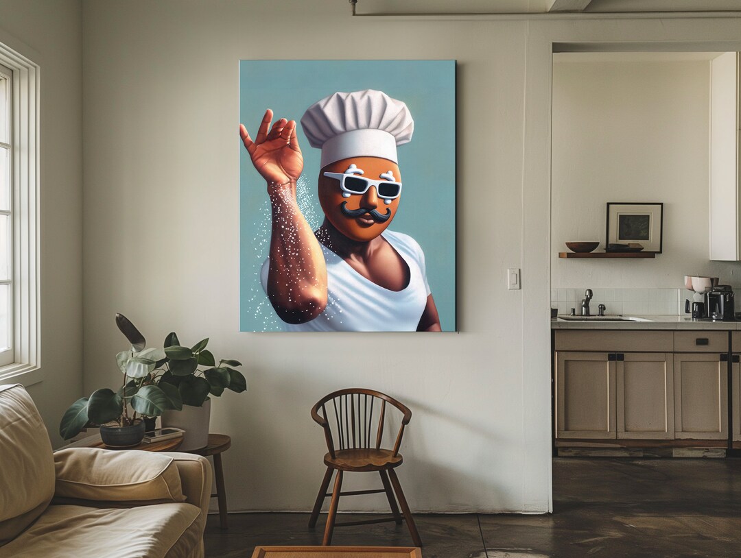 Black Kitchen Wall Art, African American Dining Poster Decor, Canvas ...