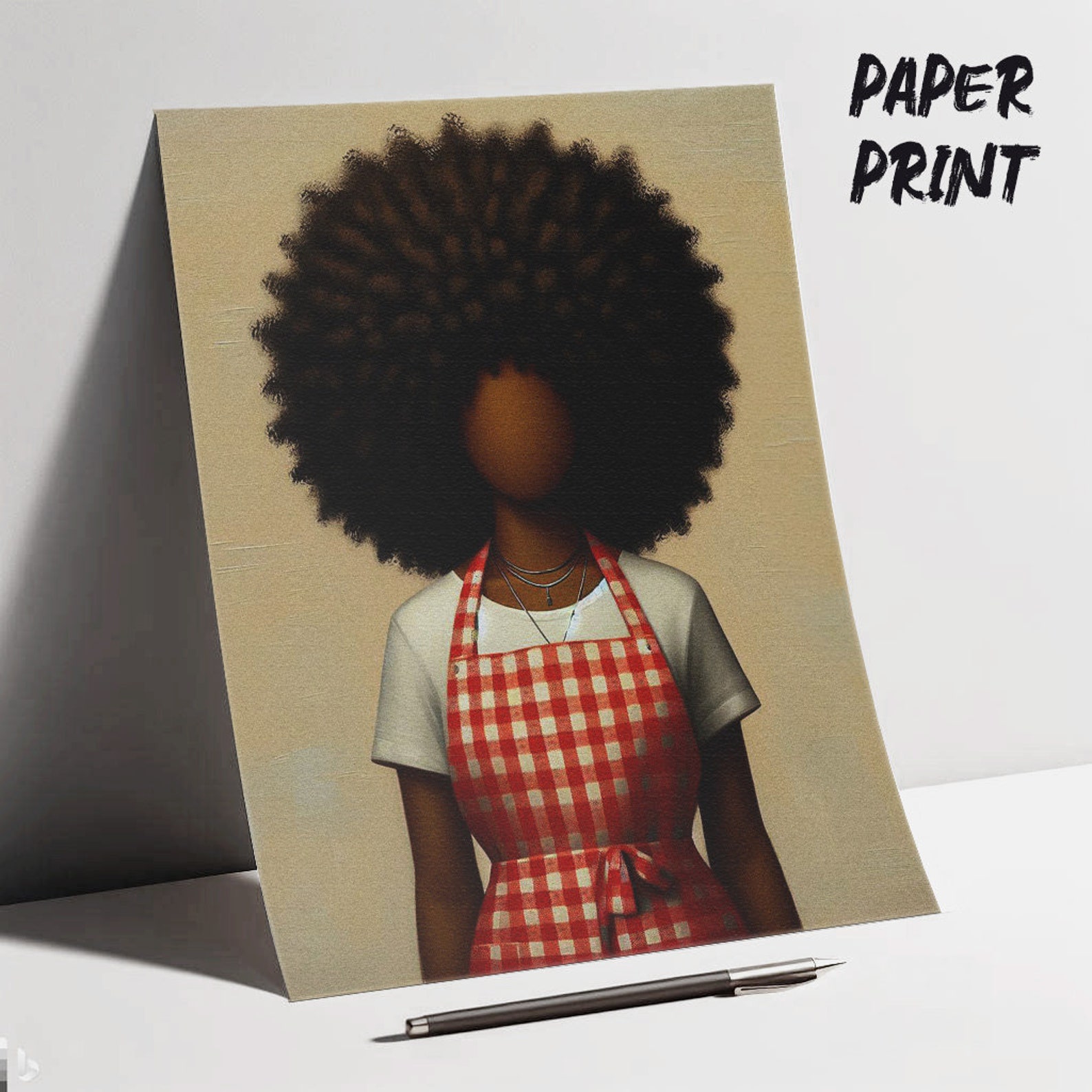 African American Kitchen Wall Decor, Black Female Chef Art, Canvas