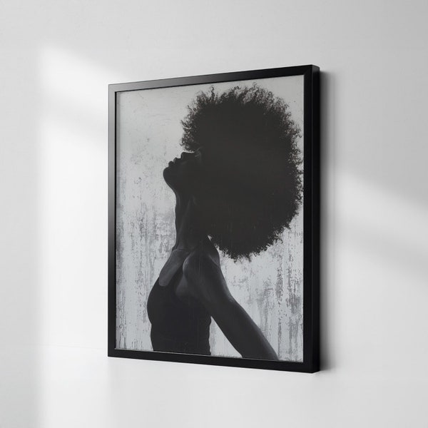 Strong Black Woman Wall Art Poster, Black Woman Power Wall Decor, Black Owned Canvas Print