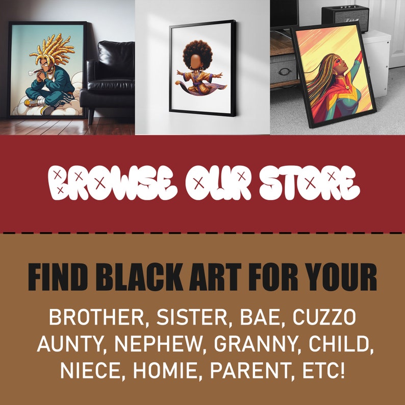 Black Kitchen Wall Art Print, African American Decor, Canvas Poster