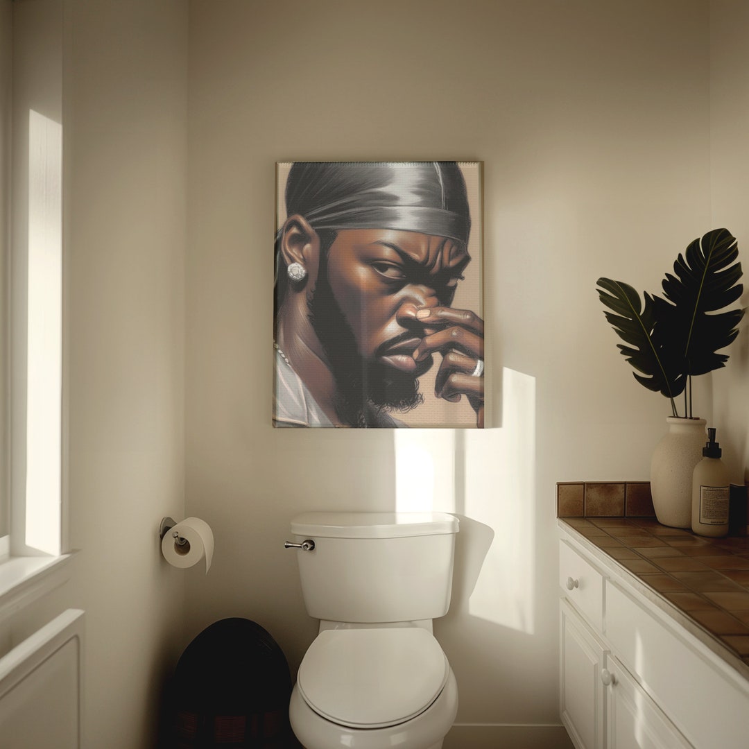Funny African American Bathroom Decor, Unique Black Gift, Black Toilet ...