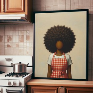 African American Kitchen Wall Decor, Black Female Chef Art, Poster