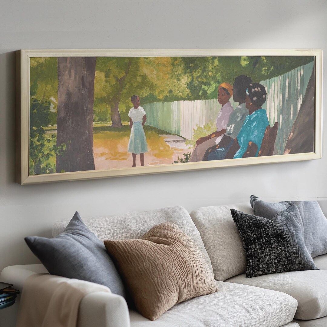 African American Living Room Wall Art, Woman Nature Decor, Vintage