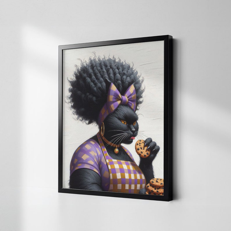 Black Kitchen Wall Art Print, African American Decor, Canvas Poster