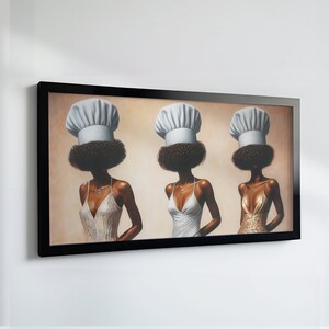 Vintage African-american Kitchen Wall Art Print, Black Chef Decor ...
