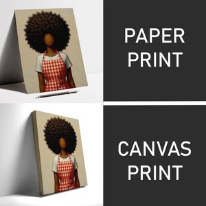 African American Kitchen Wall Decor, Black Mom Chef Art, Canvas Print