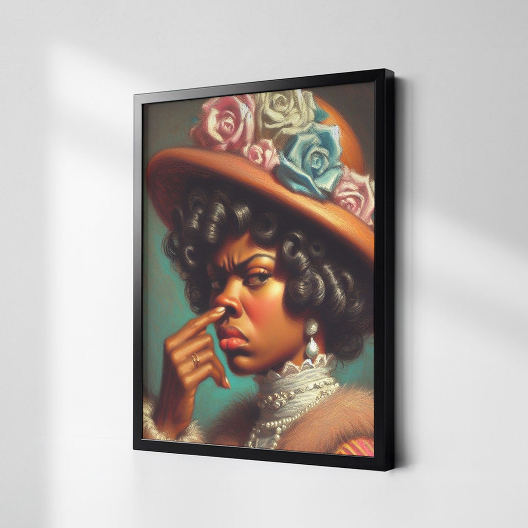 Funny African American Bathroom Art, Black Toilet Wall Decor Canvas ...