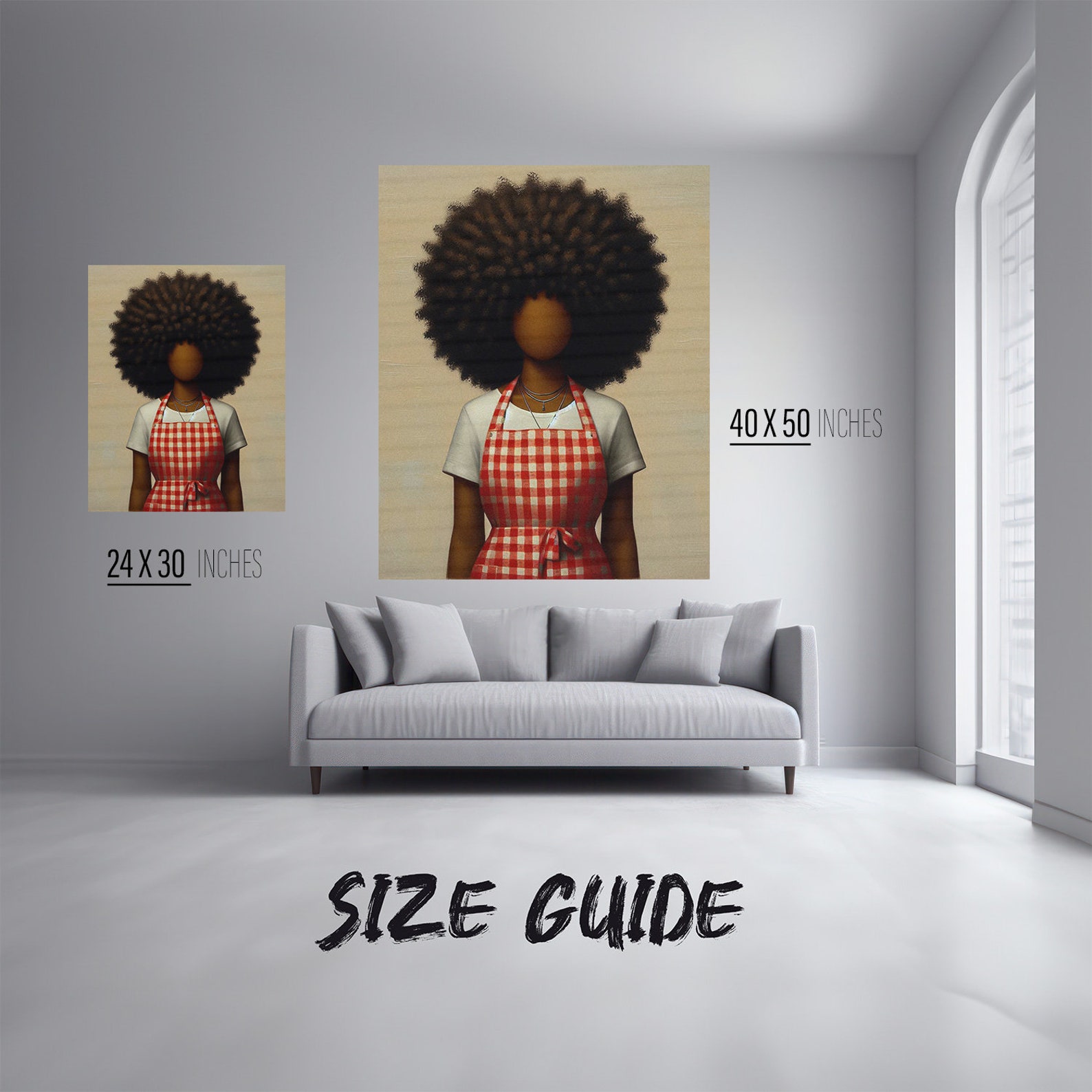 African American Kitchen Wall Decor, Black Female Chef Art, Canvas