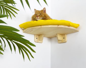 Cat Wall Bed Corner Shelf For Cat Unique Wall Furniture For Pets Cat Modern Climbing Wall Wooden Wall Mounted Corner Bed Gifts For Pets
