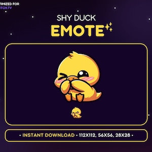 Cute Duck Twitch Emote - Shy Duck Emote, Duck Discord Emote, Gaming, Streaming Assets, Emoji, Kawaii, Funny, Blush, UwU, Embarassed