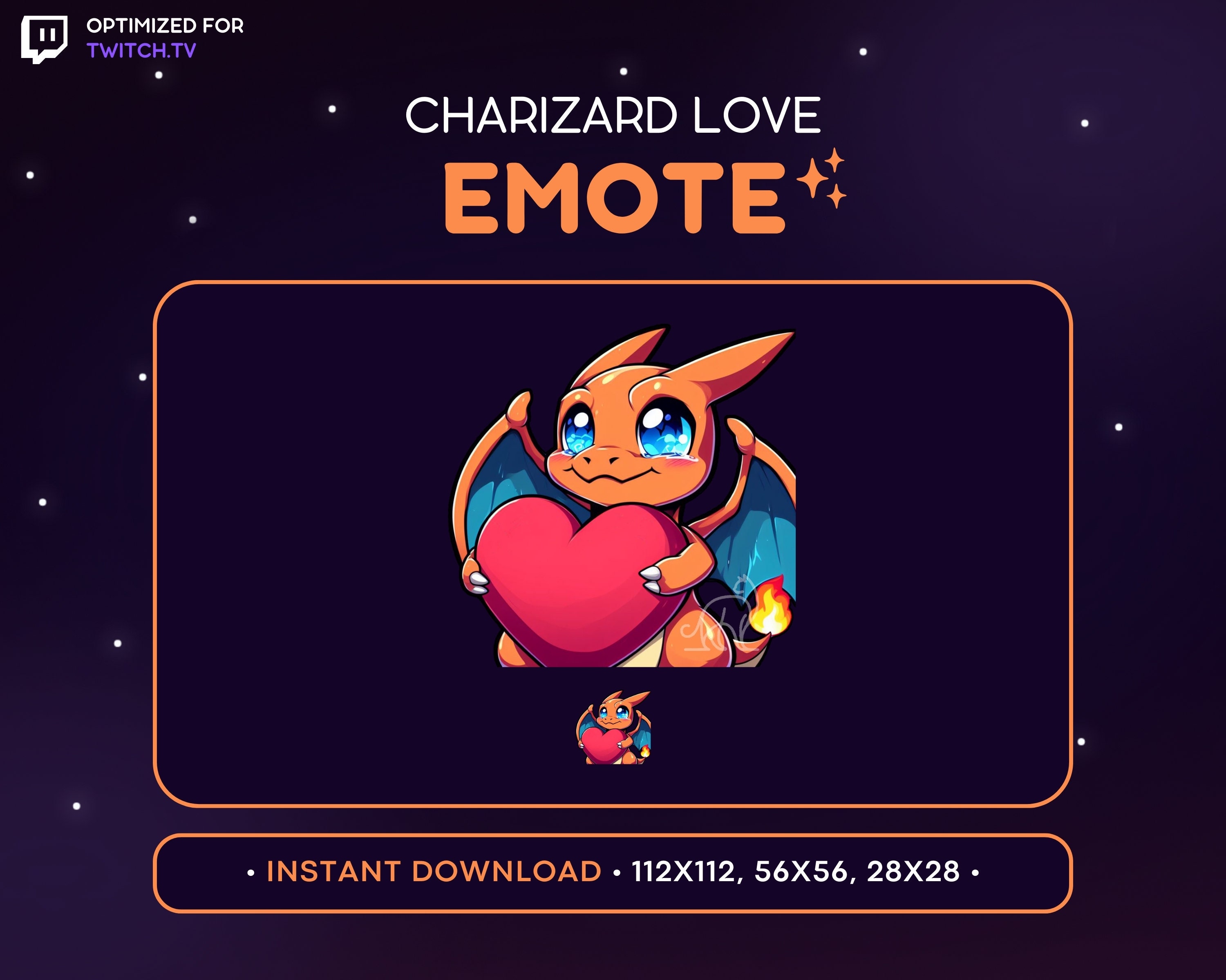 かわいいリザードン Twitch エモート - ラブ リザードン ポケモン