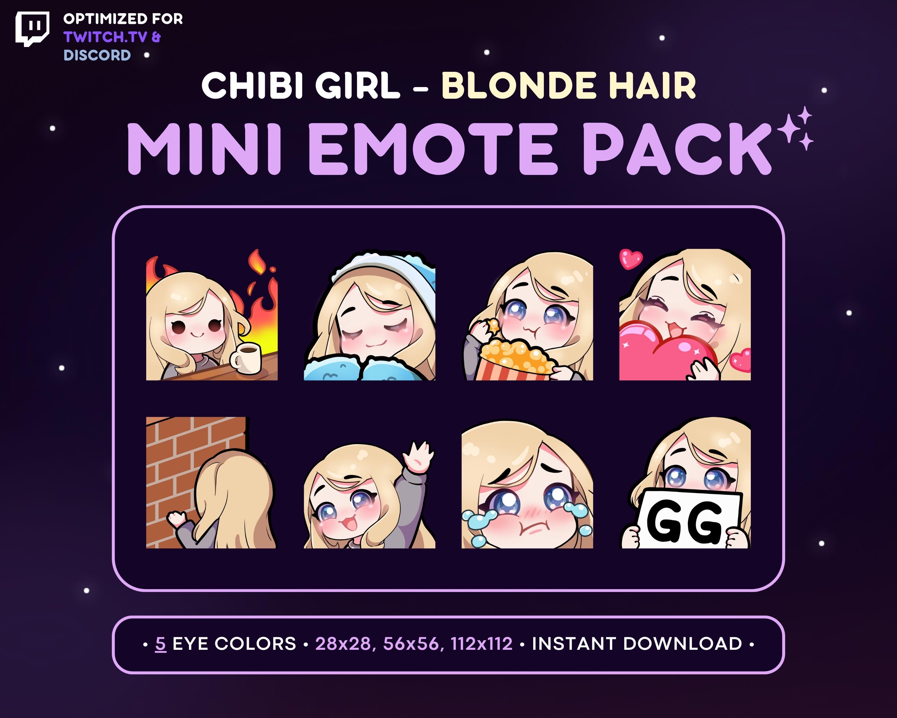 Blonde anime sticker - Etsy België, image size:3000x2400