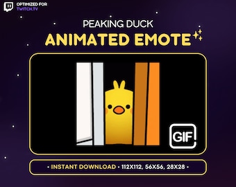 Peaking Duck Animated Emote - Chicken Animated Twitch Emote, Streaming Assets, Streamers, Ready to Download, GIF, Discord, Lurk, Hiding