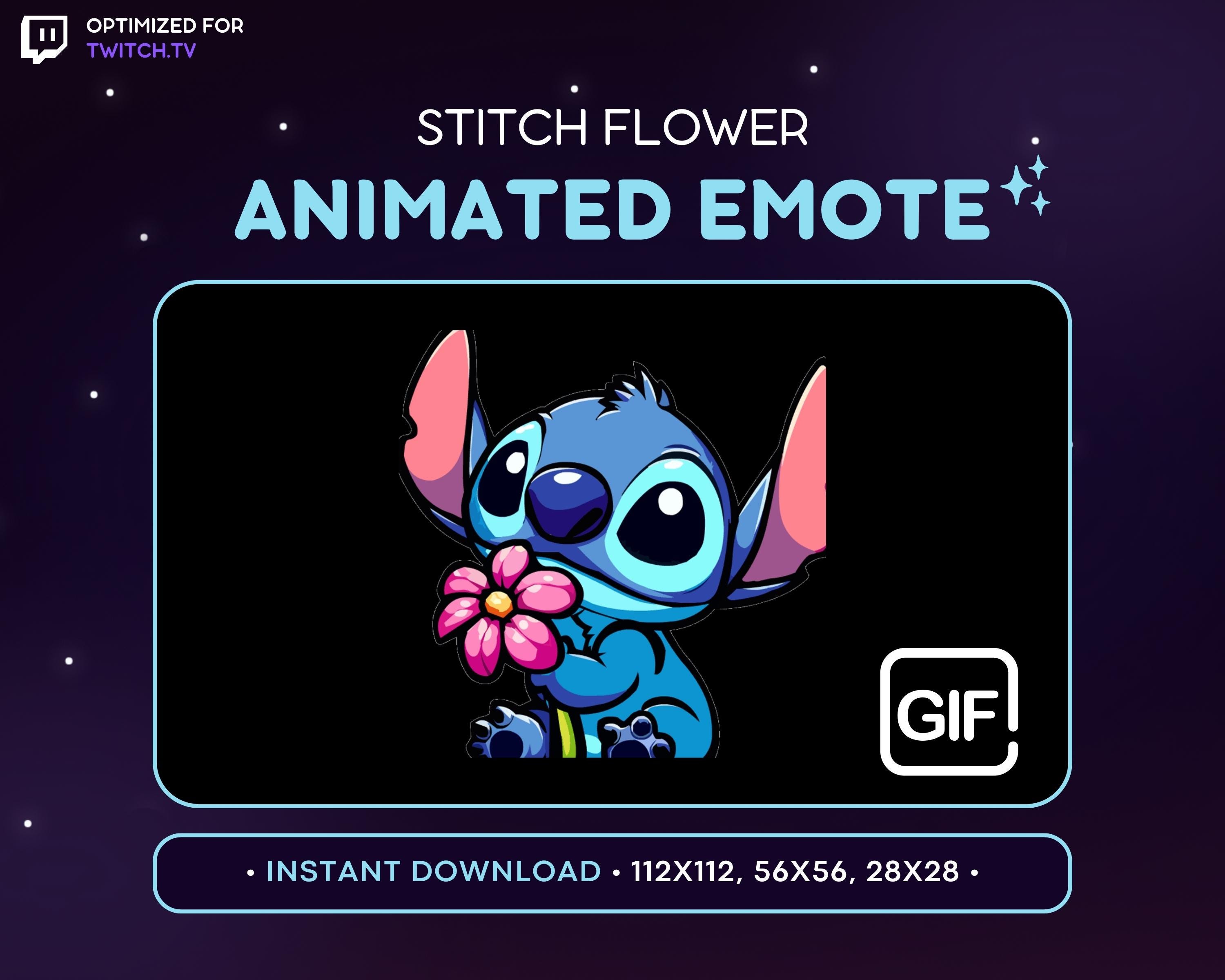 スティッチフラワーアニメーションTwitch絵文字 - スティッチDiscord