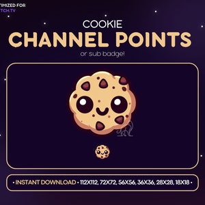 Cookie Twitch Channel Point Icon, Sub Badge, Emote - Cookie Discord Emote, Streaming Assets, Gaming, Emoji, Sticker, Loyalty, Food