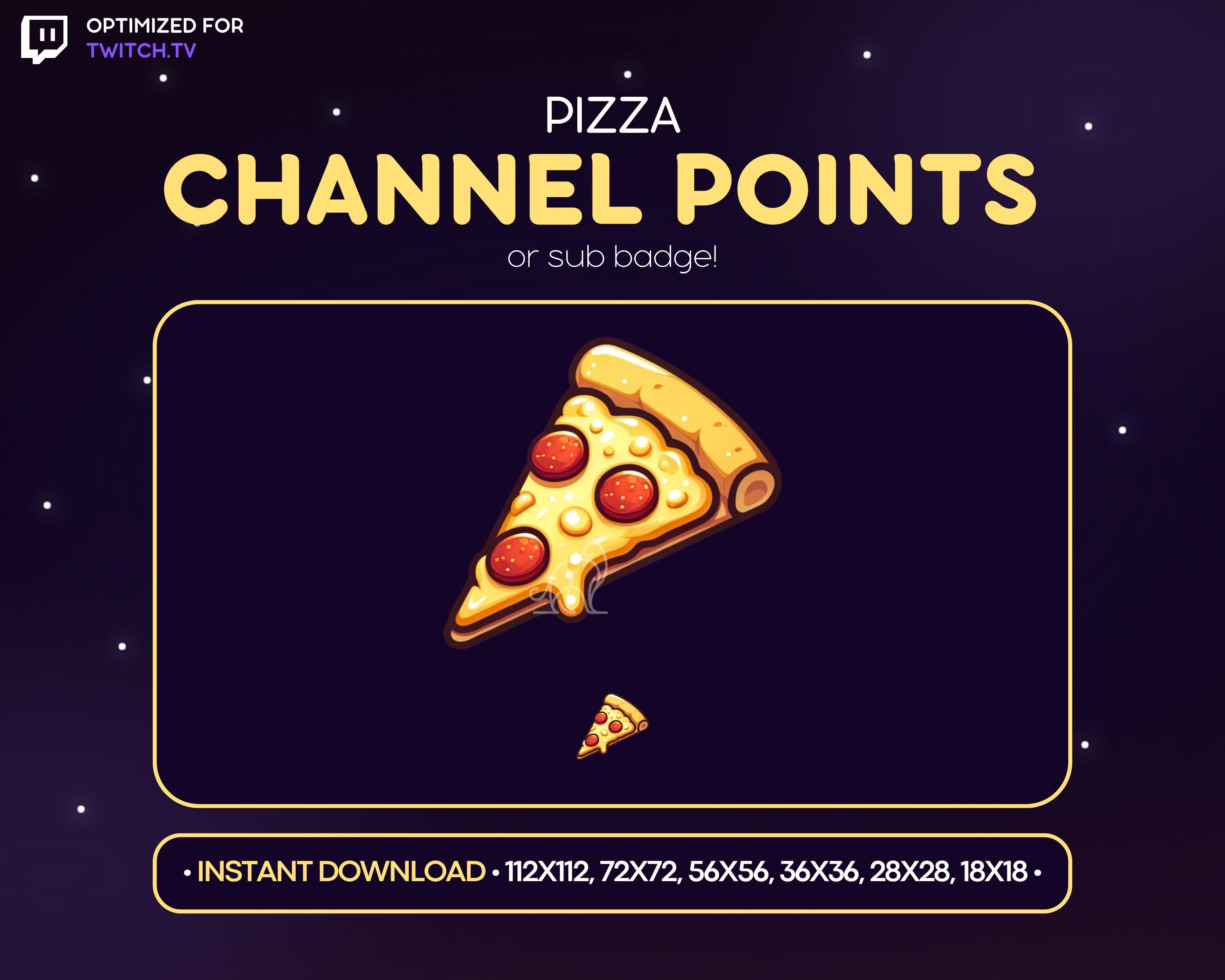 Pizza Twitch Channel Point Icon, Sub Badge, Emote - Pizza Discord Emote ...
