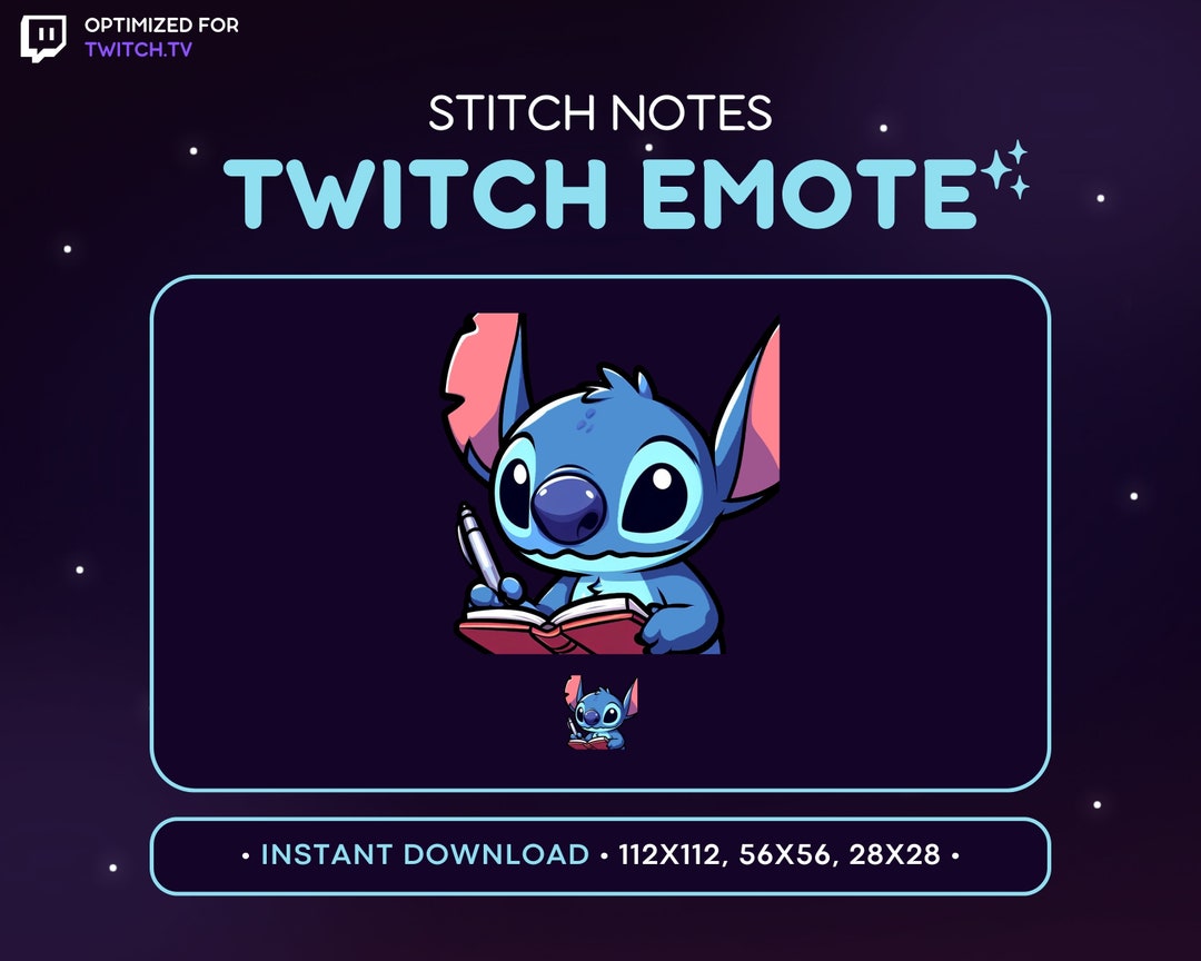 Stitch Twitch Emote Taking Notes - Stitch Discord Emote, Stitch ...