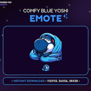 ブルーヨッシー Twitch エモート - 快適なヨッシー エモート、ヨッシー Discord エモート、スマッシュブラザーズ、マリオ、ストリーミング、ストリーム アセット、ゲーム、絵文字、ステッカー