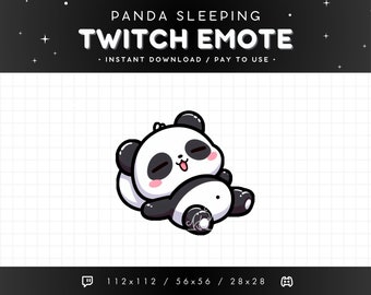 Cute Panda Twitch Emote Sleeping - Comfy Panda Emote, Panda Discord Emote, Gaming, Streaming, Emoji, Kawaii, Adorable, Cozy, Rest, Blankies