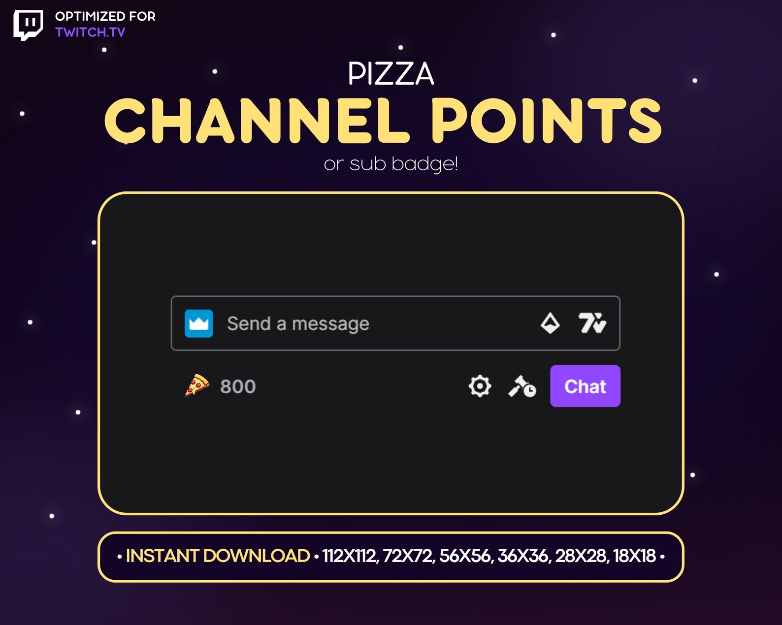 Pizza Twitch Channel Point Icon, Sub Badge, Emote - Pizza Discord Emote ...