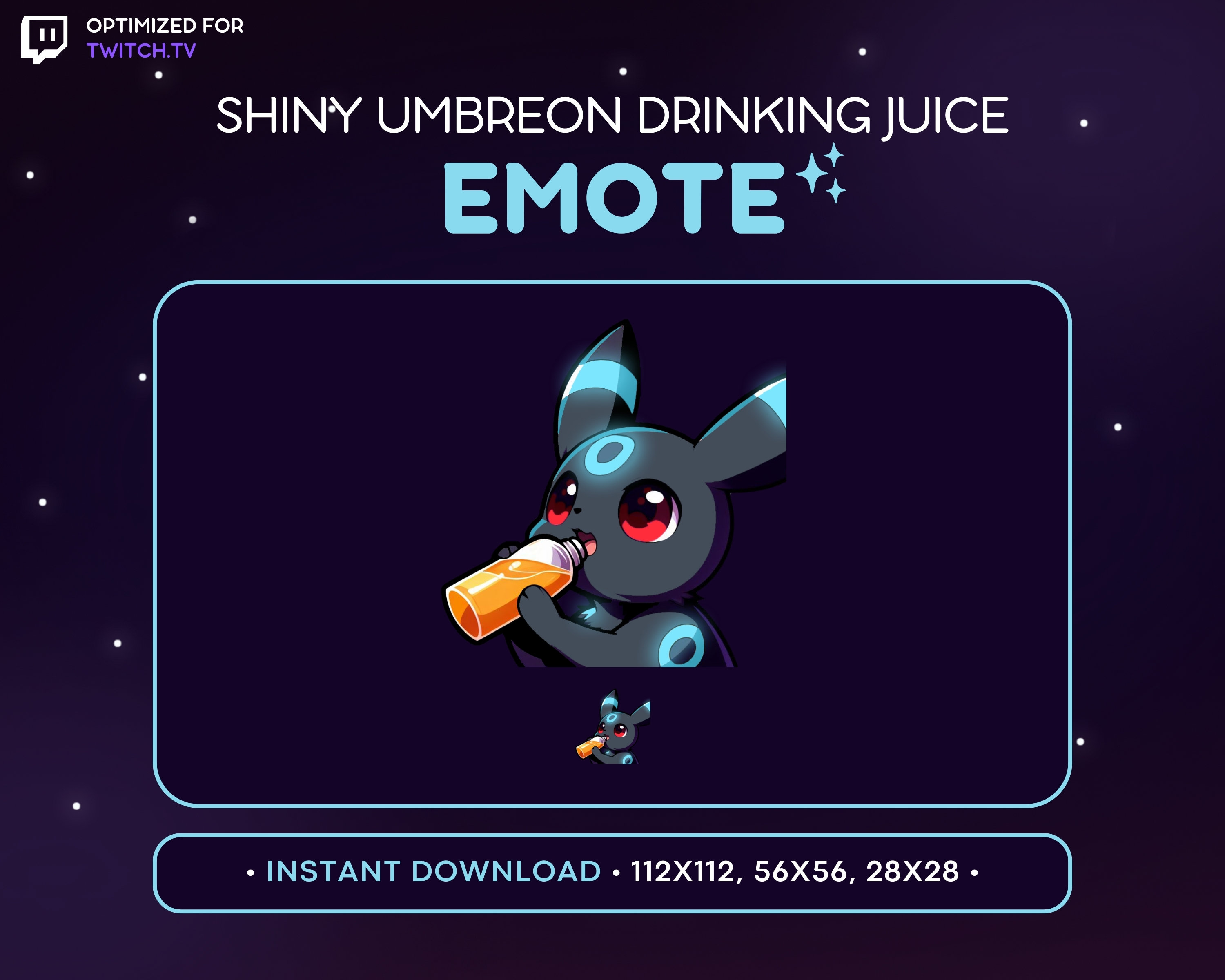 Cute Shiny Umbreon Twitch Emote - Juice Umbreon Pokemon Emote, Gaming,  Streaming Assets, Umbreon Discord Emote, Hydrate, Drink, Eeveelution - Etsy, image size:3000x2400