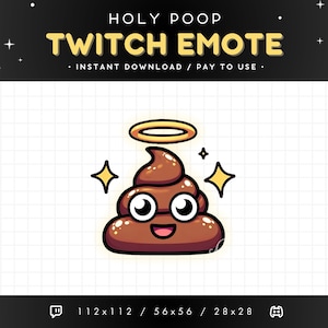 Holy Poop Twitch-emote: kak-emote, verbied onenigheid-emote, streaming-items, kak-emoji, gaming, emoji, sticker, grappige twitch-emote, reactie