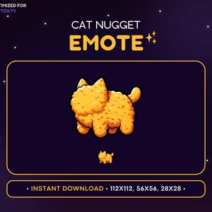 Cat Nugget Twitch Emote - Hühnernugget-Katzenform Emote, Cat Discord Emote, Sub Badge, Channel-Point-Icon, lustiges Emote, Nuggies, Stream