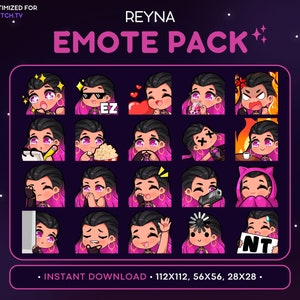 Valorant Reyna Twitch Emote Paket 20x - Reyna Discord Emote, Reyna Piercings, Reyna Love, Dead, Lurk, Sheesh, Boba Tea, Gaming, Emoji