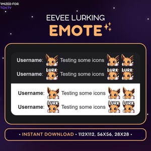 Emote lindo de Eevee para Twitch - Emote de Eevee de Pokémon acechante, Juegos, Recursos para streaming, Emote de Eevee para Discord, Pico, Escondiéndose, Acechando, Apareciendo imagen 2