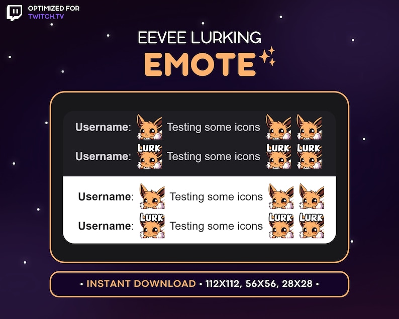 Emote lindo de Eevee para Twitch - Emote de Eevee de Pokémon acechante, Juegos, Recursos para streaming, Emote de Eevee para Discord, Pico, Escondiéndose, Acechando, Apareciendo imagen 2