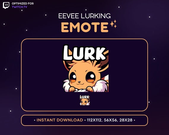 Cute Eevee Twitch Emote - Lurk Pokemon Eevee Emote, Gaming, Streaming Assets, Eevee Discord Emote, Peak, Hiding, Lurking, Appearing
