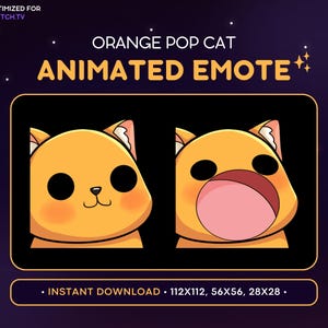 ANIMATED Orange Cat Pop Emote - Cute Animated Cat Discord Emote, Streaming Assets, Gaming Emoji, Sticker, GIF, Funny, Pop Cat Meme